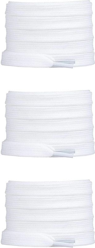 EKMA INDIA Flat shoelace Hollow Thick for Casual Shoes 120CM WHITE Set of 3 Shoe Lace  (WHITE Set of 3)