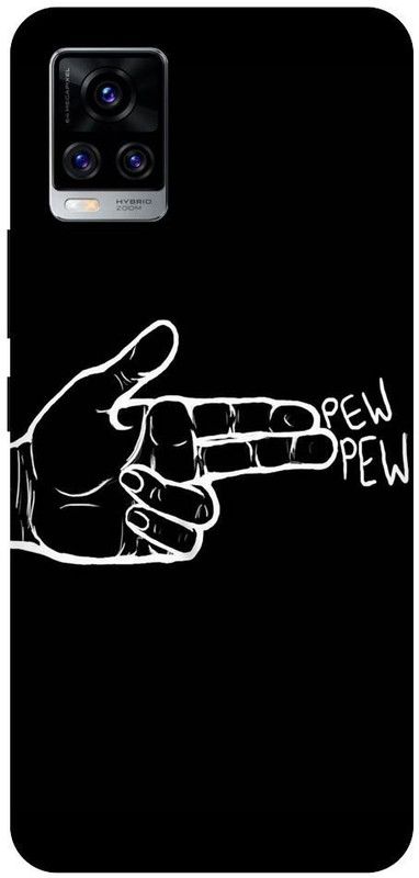 URCHIN Back Cover for Vivo V20 Pro pew pew, cool, black, hand, alone, attitude  (Multicolor, Shock Proof, Pack of: 1)