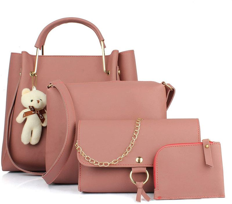Women Pink Hand-held Bag  (Pack of: 4)
