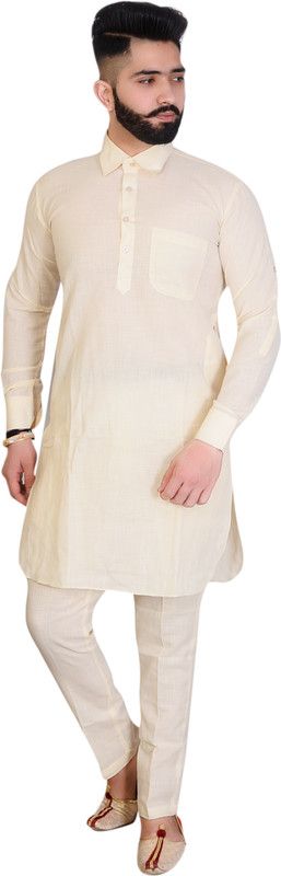 Men Kurta and Pant Set Cotton Blend