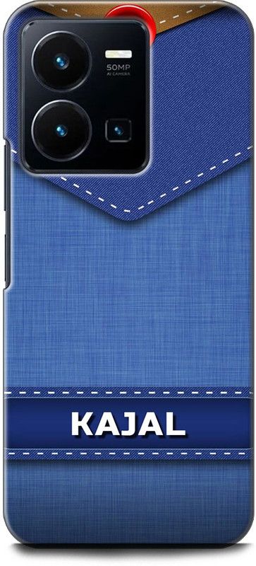 WallCraft Back Cover for Vivo Y35, V2205 KAJAL NAME, K LETTER, BLUE, JEANS, ALPHABET, DESIGN  (Multicolor, Dual Protection, Pack of: 1)