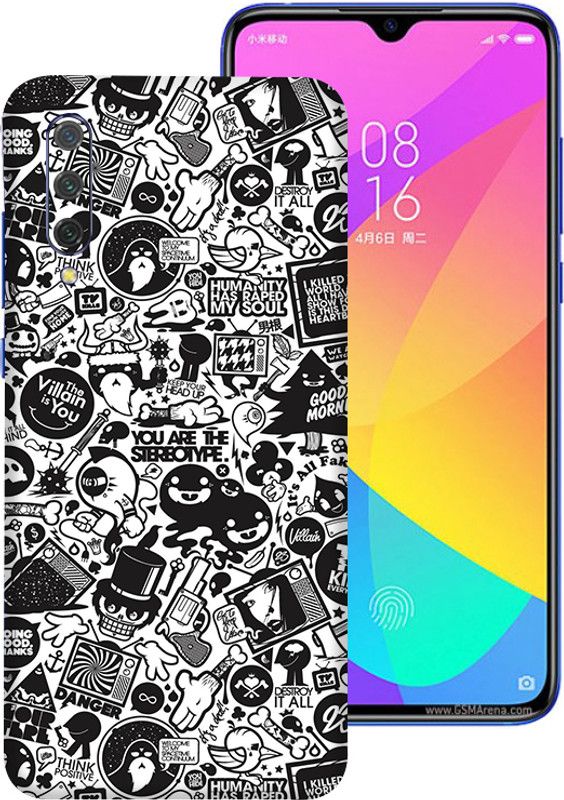 WeCre8 Skin's Xiaomi Mi 9 Lite Mobile Skin  (Doodle Art Multicolor Premium Quality Mobile Skin With Cleaning Wipe)