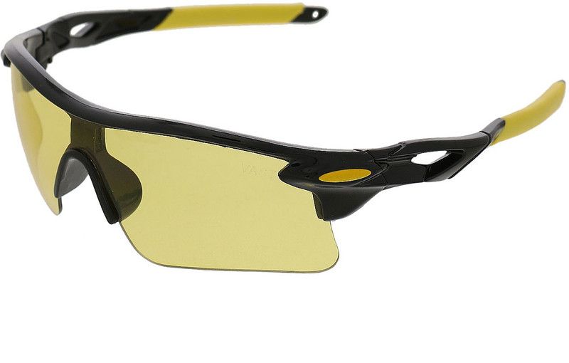 VAST Night Vision 7 Layer Anti Glare Wrap Around All Sports And Cricket Goggles  (Black)