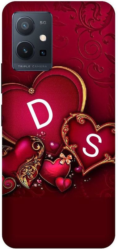 PHONE WALEY.COM Back Cover for VIVO Y75 (5G) , V2142 , DS letter,DS name DS word , Printed Back Cover  (Red, Hard Case, Pack of: 1)