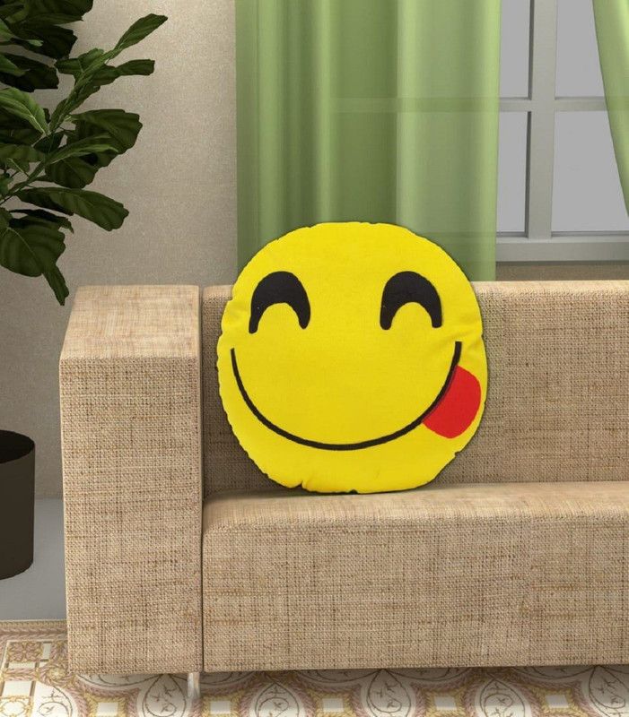 Nanki's Foam Cartoon Decorative Cushion Pack of 1  (Yellow)