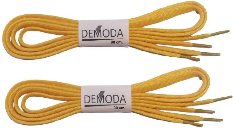 DE'MODA Flat Yellow Hollow Thick Shoelace (90cm) for Casual shoes ,Sports Shoes Shoe Lace  (Yellow Set of 2)