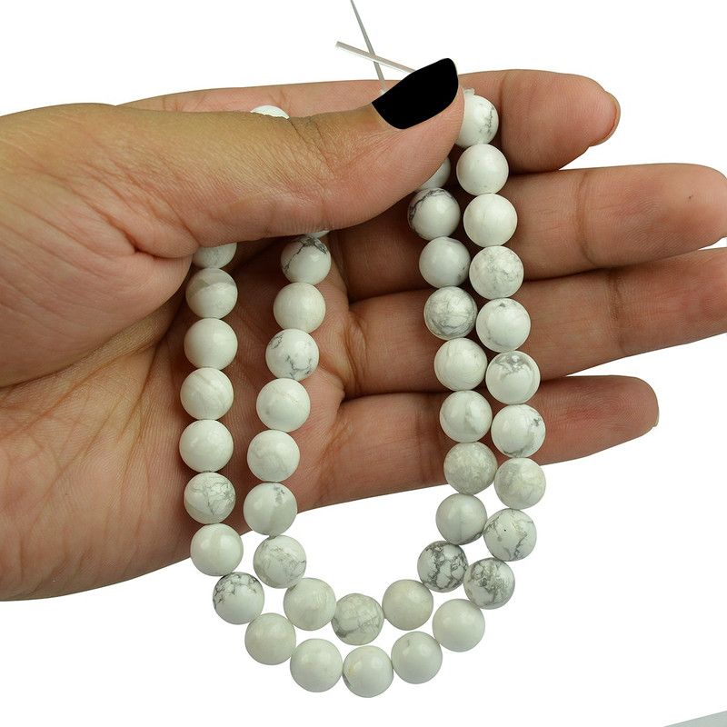 Howlite Crystal Stone 8 mm Round Beads for for Jewellery Making Necklace Bracelet Mala Beads Crystal Crystal Necklace