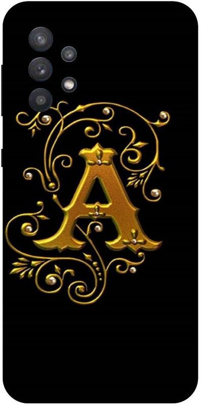 THE NARAYANA COLLECTIONS Back Cover for SAMSUNG GALAXY A32-A,NAME,LATTER,ALPHABET,GOLDEN  (Multicolor, Hard Case, Pack of: 1)