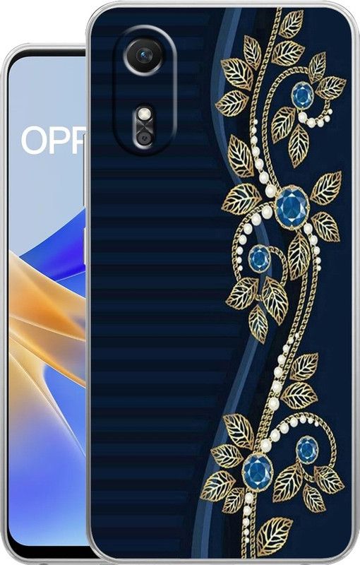 Selfless Back Cover for Oppo A17  (Blue, Gold, Dual Protection, Silicon, Pack of: 1)