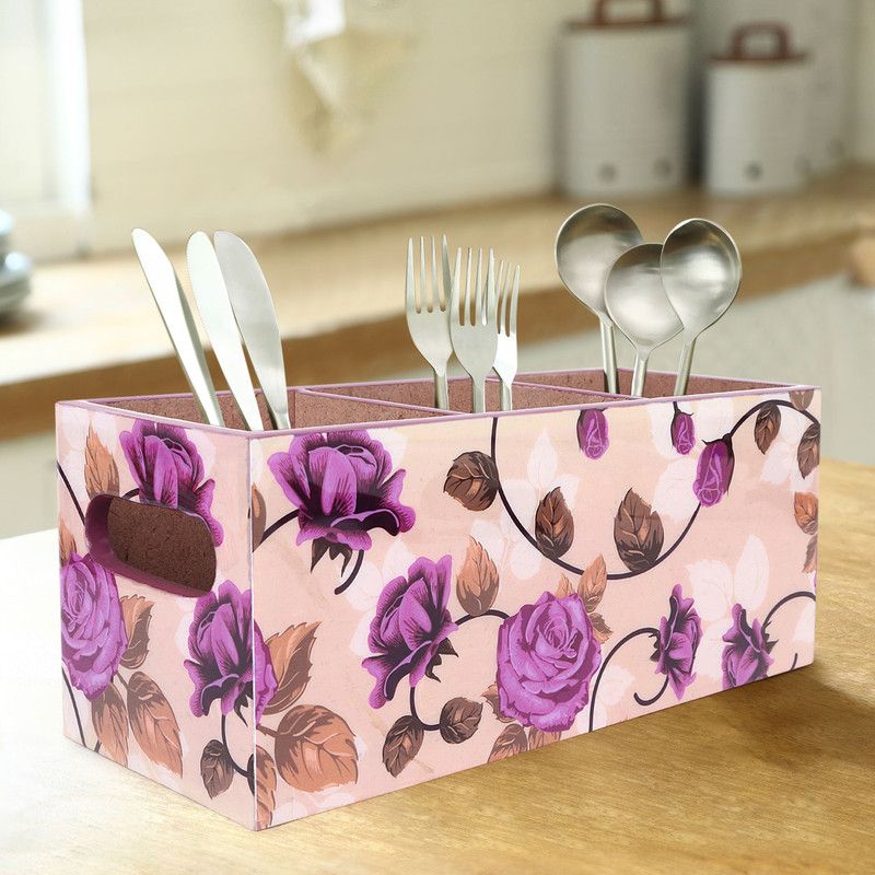 CUGONA Empty Cutlery Holder Case  (Wooden Multipurpose Stand, Cutlery Holder, Spoon Stand, Chammach Stand|pen stand Holds 78 Pieces)