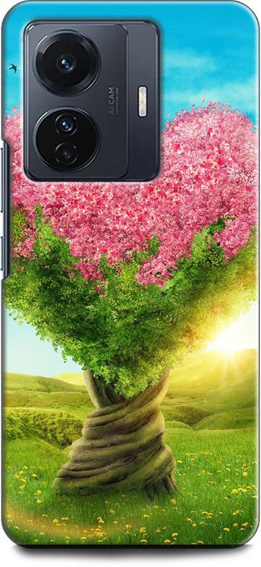 WallCraft Back Cover for Vivo T1 Pro 5G, V2151 HEART, TREE, PINK, GREEN, LOVE, PINK HEART TREE  (Multicolor, Dual Protection, Pack of: 1)