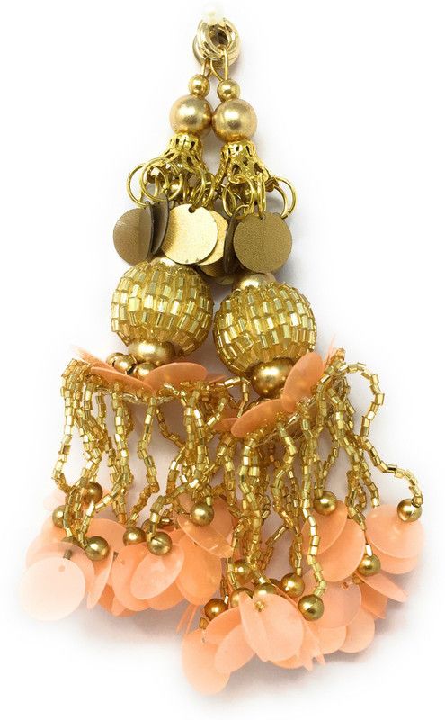 Inhika Peach Lehenga Latkan Brooch  (Orange)