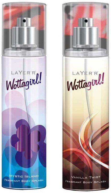 LAYER'R Wottagirl Mystic Island and Vanilla Twist Perfume Body Spray Pack of 2 Combo (135ML each) Perfume Body Spray - For Women  (270 ml, Pack of 2)
