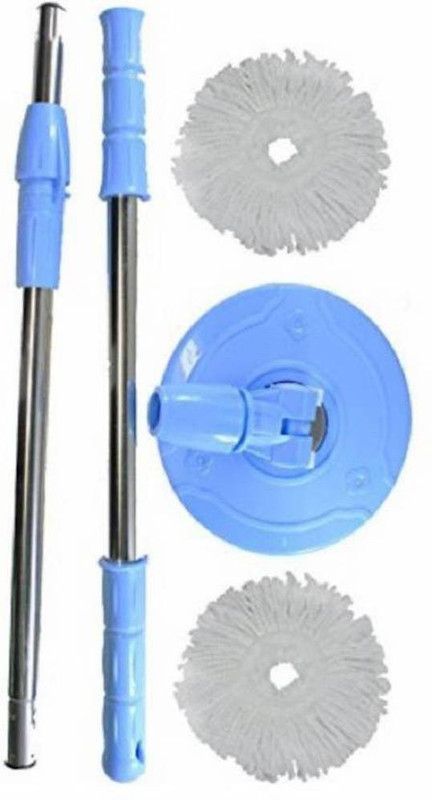 ROBMOB ™Mop Stick - Mop Stick Rod With Free 2Pcs Micro Fiber Refill Wipes (Pink) String Mop  (Blue)