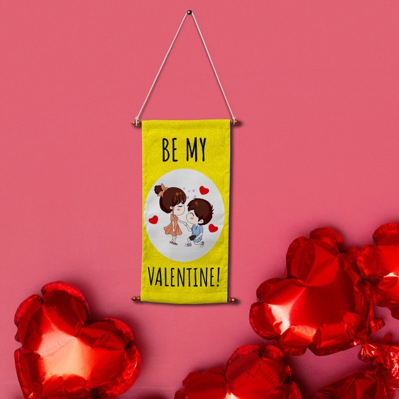 Crazy Corner Valentine's Day Printed Scroll| Gifts for GF/BF/Wife/Husband (16x7.5 Inches)  (Yellow)