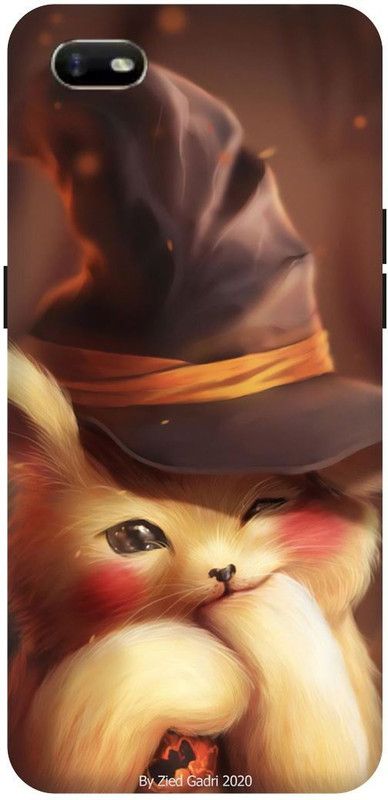 JUGGA Back Cover for OPPO A1K, CPH1923, CAT, CUTE, CAT, LOVELY, CAT, MEOW  (Yellow, Hard Case, Pack of: 1)