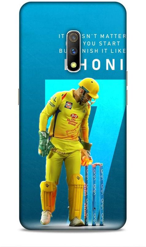 zingcart Back Cover for REALME X, Dhoni Hitting Bails after a Win Printed Back Cover Case  (Multicolor, Hard Case, Pack of: 1)