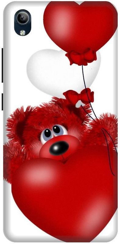 PHONE WALEY.COM Back Cover for VIVO Y91i , VIVO 1820 ,teddy bear, teddy ,Printed Back cover  (Red, Hard Case, Pack of: 1)