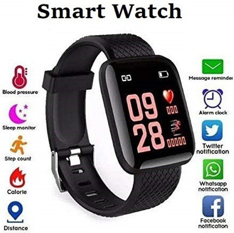 Ykarn Trades VI72_ID116 Digital Fitness Tracking, Step Count Smart Watch Black(Pack of 1)  (Black Strap, Size : Free)