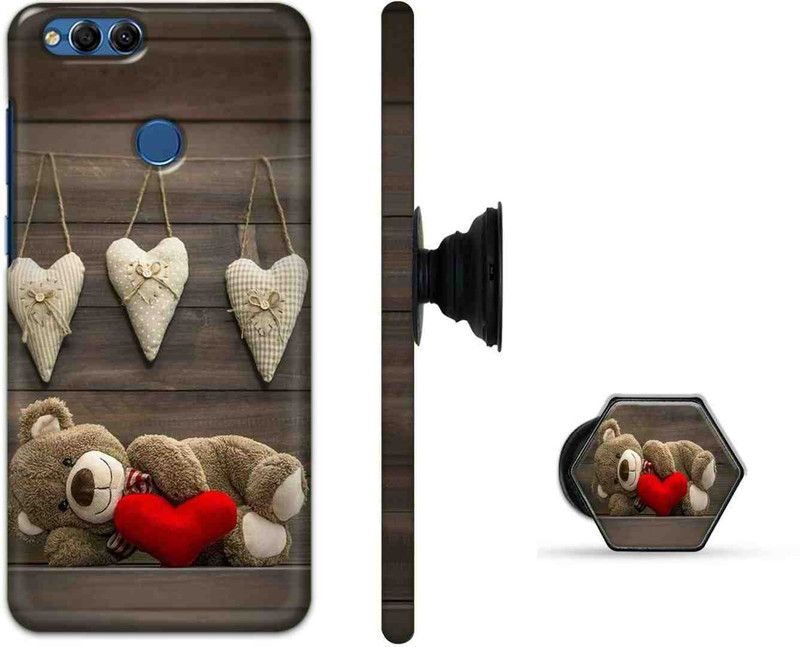 ChicShell Back Cover for Honor 7X  (Brown, Red, Cases with Holder, Pack of: 2)