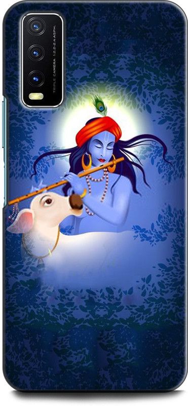 Dronk Back Cover for Vivo Y20G, V2037 KRISHNA, LORD KRISHNA, FLUTE, COLOURFULL, GOD  (Multicolor, Dual Protection, Pack of: 1)