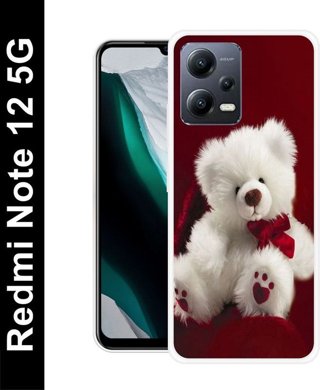 BeauCase Back Cover for Xiaomi Redmi Note 12 5G  (Red, White, Grip Case, Silicon, Pack of: 1)