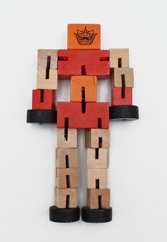 justhandmade Wooden Toys - Robot Car - Twist Puzzle | Cube Robot Toy | Learning Toy For Kids  (Red, Pack of: 1)