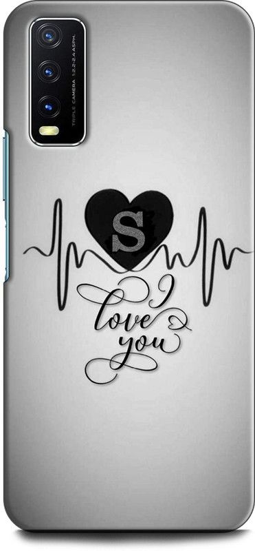 Dronk Back Cover for Vivo Y20, V2029 S, S LOVES, NAME, ALPHABET, S LOVE, RED BLACK  (Multicolor, Dual Protection, Pack of: 1)