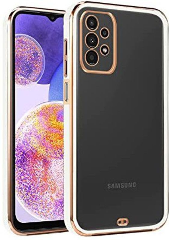 Urban Tech Back Cover for Samsung Galaxy A23 4G |Electroplated Silicon Golden Plating Crystal Clear Case |  (White, Grip Case, Pack of: 1)