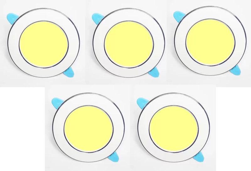 Dhija 9 Watt 5 Pcs Warm White ( Yellow ) Colour Conceal Light Downlight Ceiling Light Ceiling Lamp  (Yellow)