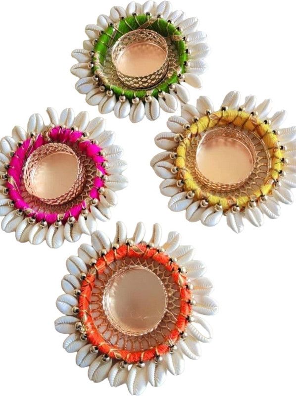 Smiley Creation Stainless Steel (Pack of 2) Table Diya  (Height: 1.5 inch)