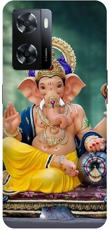 Dimora Back Cover for OPPO A 57e, GANESHJI GANESHA GODGANPATI BAPPAMORIYA  (Multicolor, Hard Case, Pack of: 1)