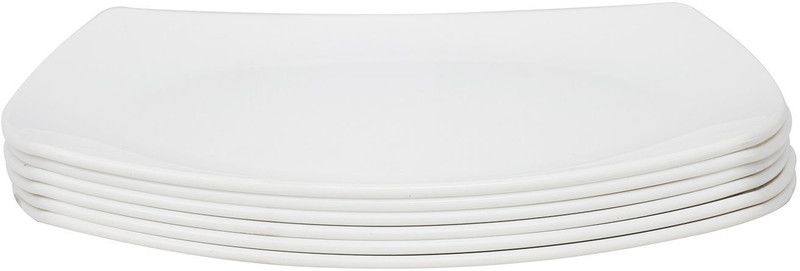 Homray Microwave Safe & Unbreakable Opulence Full Plates (6 Pieces)-White Dinner Plate  (Pack of 6, Microwave Safe)