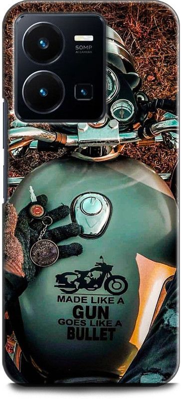 WallCraft Back Cover for Vivo Y35, V2205 BIKE, BULLET, RIDE, RIDER, ROYAL ENFIELD  (Multicolor, Dual Protection, Pack of: 1)