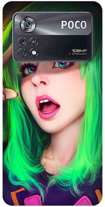 FRONK Back Cover for POCO X4 Pro 5G, ORIONY, GIRL, CUTE, GIRL, LOVELY, GIRL, LOVE  (Green, Hard Case, Pack of: 1)