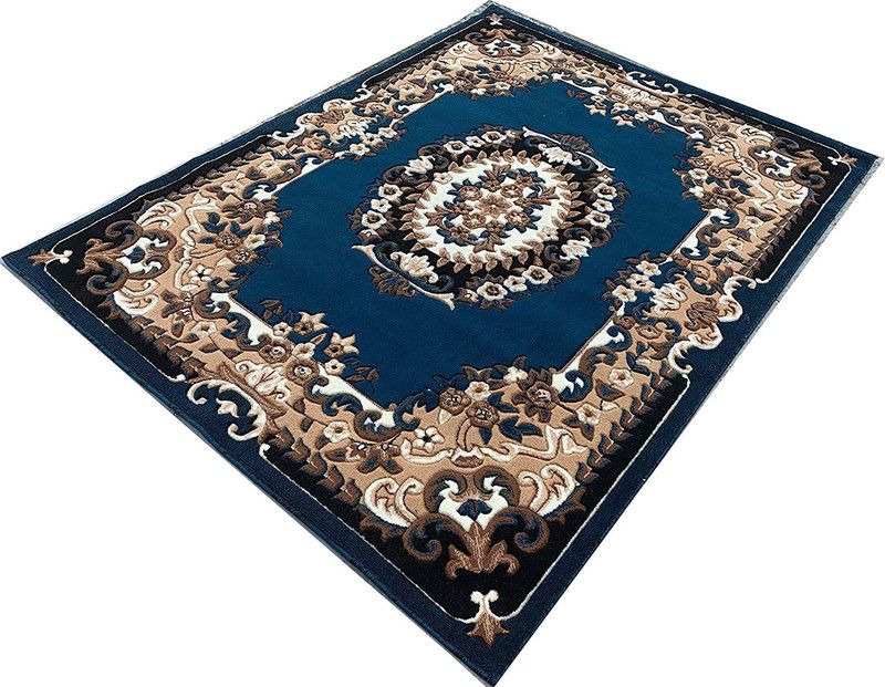 brotherrugs Blue Acrylic Area Rug  (150 cm, X 210 cm, Rectangle)