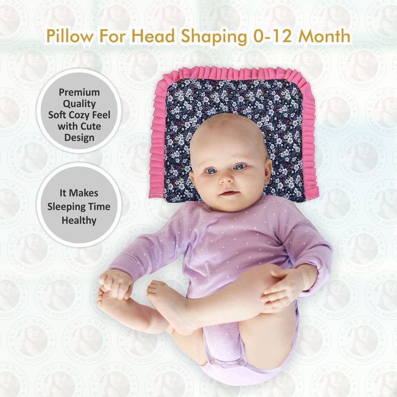 Baby Rai Pillow, Baby Mustard Seed Pillow,Rai Pillow Mustard Seeds Floral Baby Pillow Pack of 1  (Dark Blue)
