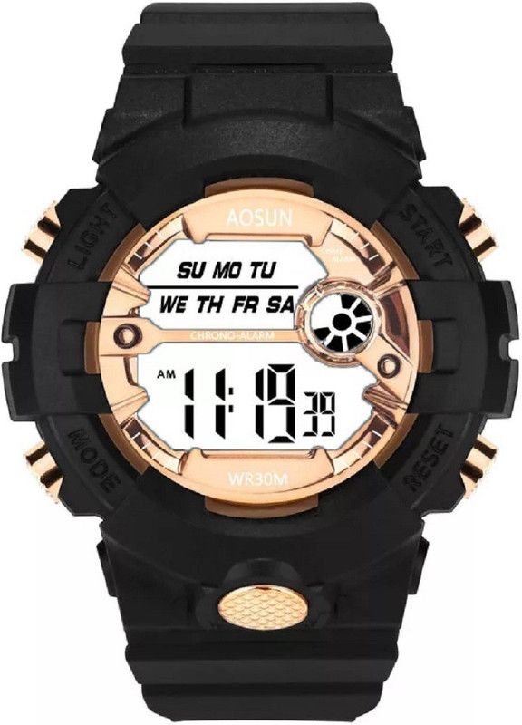 Digital Watch - For Boys DT 2145 NEW GENERATION SMART LOOKING DIGITAL CHRONOGRAPHED DAIL BLACK SILICONE STRAPED WATCH FOR BOYS