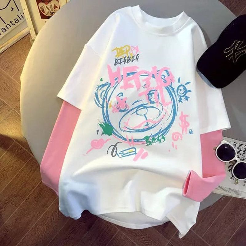 Women White, Pink Top
