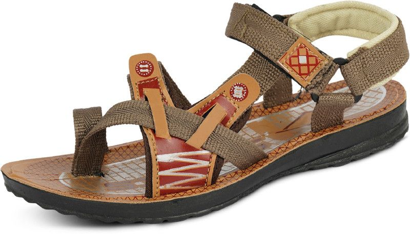 Velcro Sports Sandals For Boys  (Brown)