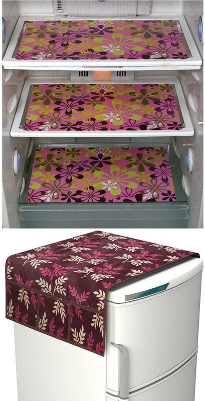 YELLOW WEAVES Refrigerator Cover  (Width: 28 cm, Multi)