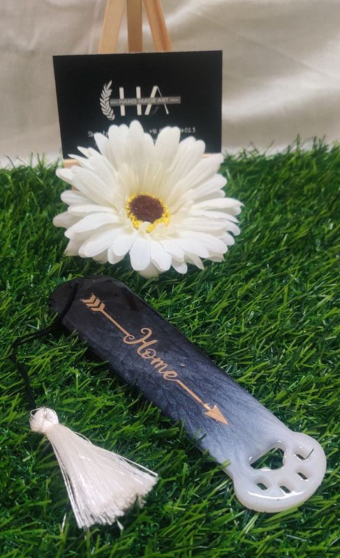 HANDMADEART Dog Paw Resin Art Bookmarks with Tassel Resin black and white Bookmark  (Dog, Black and white)