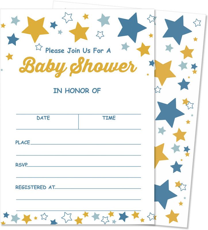Inkdotpot 30 Fill in Style Baby Shower Invitation Cards Gender Twinkle Twinkle Little Star Invitation Card  (Invitation_Card, Pack of 1)