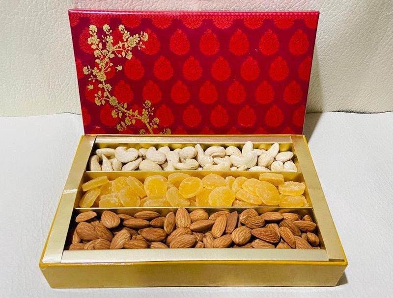 VSD Festive Dry Fruits Gift Box/Hamper with Blossom Small Covered Box Assorted Nuts  (390 g)
