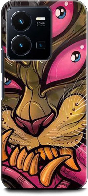 WallCraft Back Cover for Vivo Y35, V2205 SCARY MONSTER, DAVID TEVENAL, CARTONE, ABSTRACT  (Multicolor, Dual Protection, Pack of: 1)