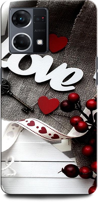 INTELLIZE Back Cover for OPPO Reno7 4G LOVE, HEART, ROSE, FOREVER LOVE  (Multicolor, Hard Case, Pack of: 1)