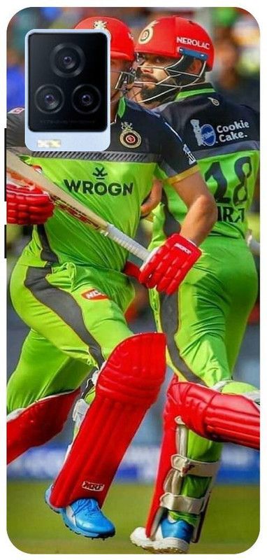 THE NARAYANA COLLECTIONS Back Cover for IQOO 7- V2049A-AB,DEVILERS,IPL,VIRAT,KOHLI,RCB  (Multicolor, Hard Case, Pack of: 1)
