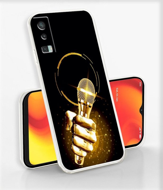 mobom Back Cover for Lava Blaze Pro  (Black, Gold, Silicon, Pack of: 1)