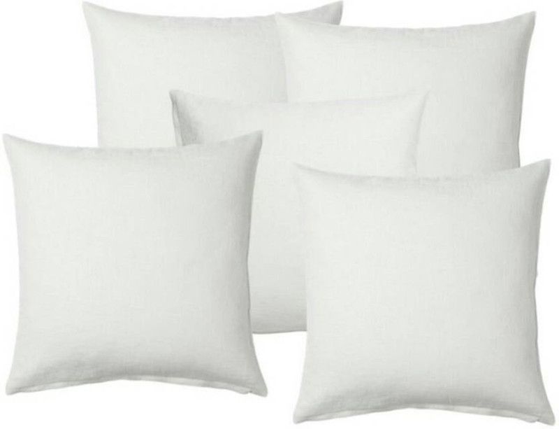 Shreejee Microfibre Solid Chair Cushion Pack of 5  (White)