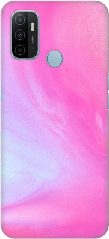 COBIERTAS Back Cover for Oppo A53  (Pink, White, Hard Case)